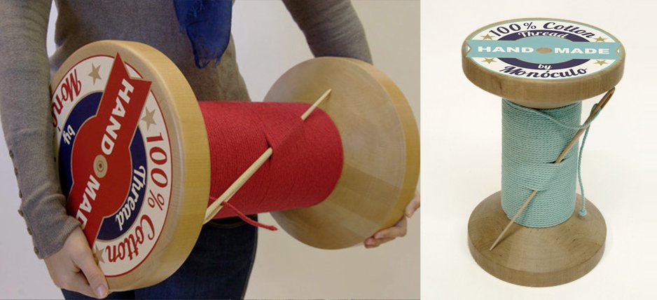 Дизайнерский табурет Thread Reel Wooden Stool - Loft-Concept в Тюмени