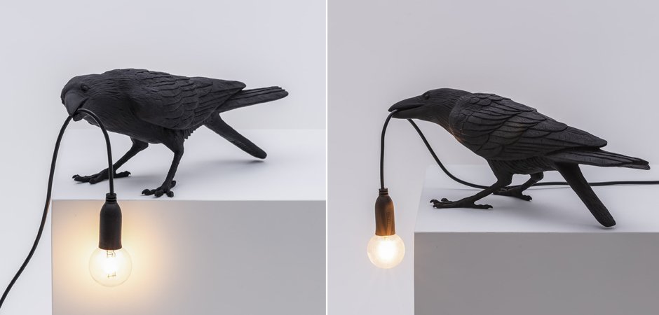 Настольная лампа Seletti Bird Lamp Black Playing Настольная лампа Seletti Bird Lamp Black Playing - Loft-Concept в Тюмени