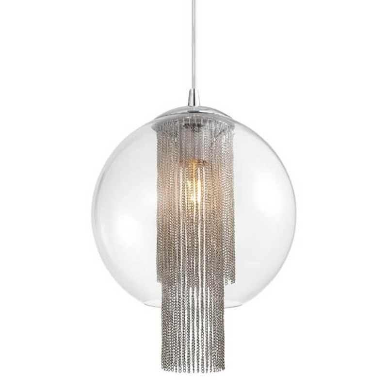 Подвесной светильник Cascade Chains Hanging lamp Прозрачное Стекло Хром Серебряный Подвесной светильник Cascade Chains Hanging lamp Прозрачное Стекло Хром Серебряный в Тюмени | Loft Concept