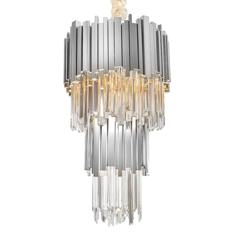 Люстра многоярусная Luxxu Modern Cascade Chandelier Silver Metal Glass 35 Прозрачное Стекло Серебряный Люстра многоярусная Luxxu Modern Cascade Chandelier Silver Metal Glass 35 Прозрачное Стекло Серебряный в Тюмени | Loft Concept