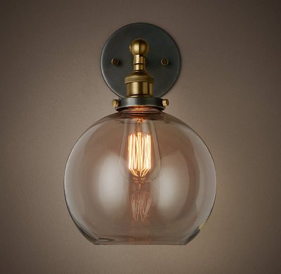 Бра Loft Clear Glass Sphere Cloche Прозрачный Белый Черный Бра Loft Clear Glass Sphere Cloche Прозрачный Белый Черный в Тюмени | Loft Concept