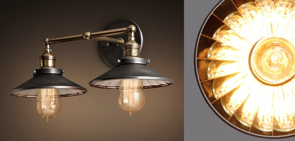 Бра Loft Cone 20th c.Factory filament Pendant Reflector Double Бра Loft Cone 20th c.Factory filament Pendant Reflector Double - Loft-Concept в Тюмени