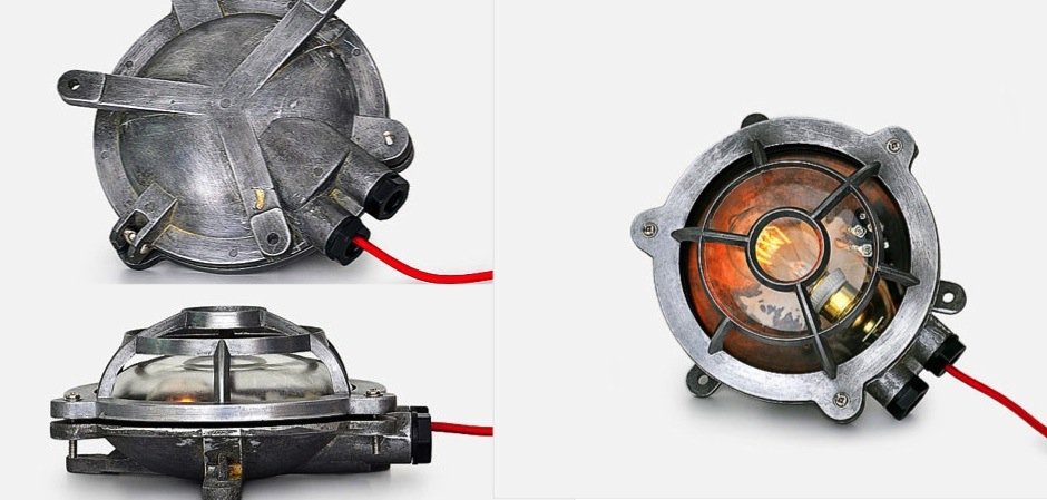 Настенная лампа Steampunk Cage Glass Edison Wall Lamp Round Настенная лампа Steampunk Cage Glass Edison Wall Lamp Round - Loft-Concept в Тюмени