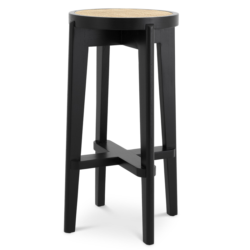Барный стул Eichholtz Bar Stool Dareau black Бежевый Черный Барный стул Eichholtz Bar Stool Dareau black Бежевый Черный в Тюмени | Loft Concept