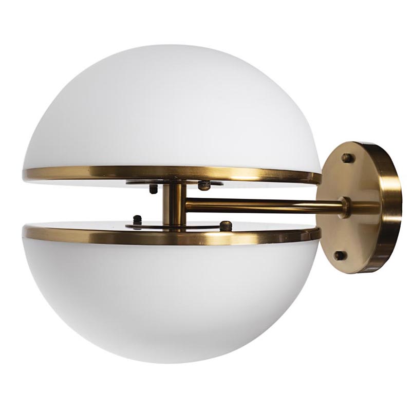Бра Sphere Sconce Белое матовое стекло Латунь Бра Sphere Sconce Белое матовое стекло Латунь в Тюмени | Loft Concept