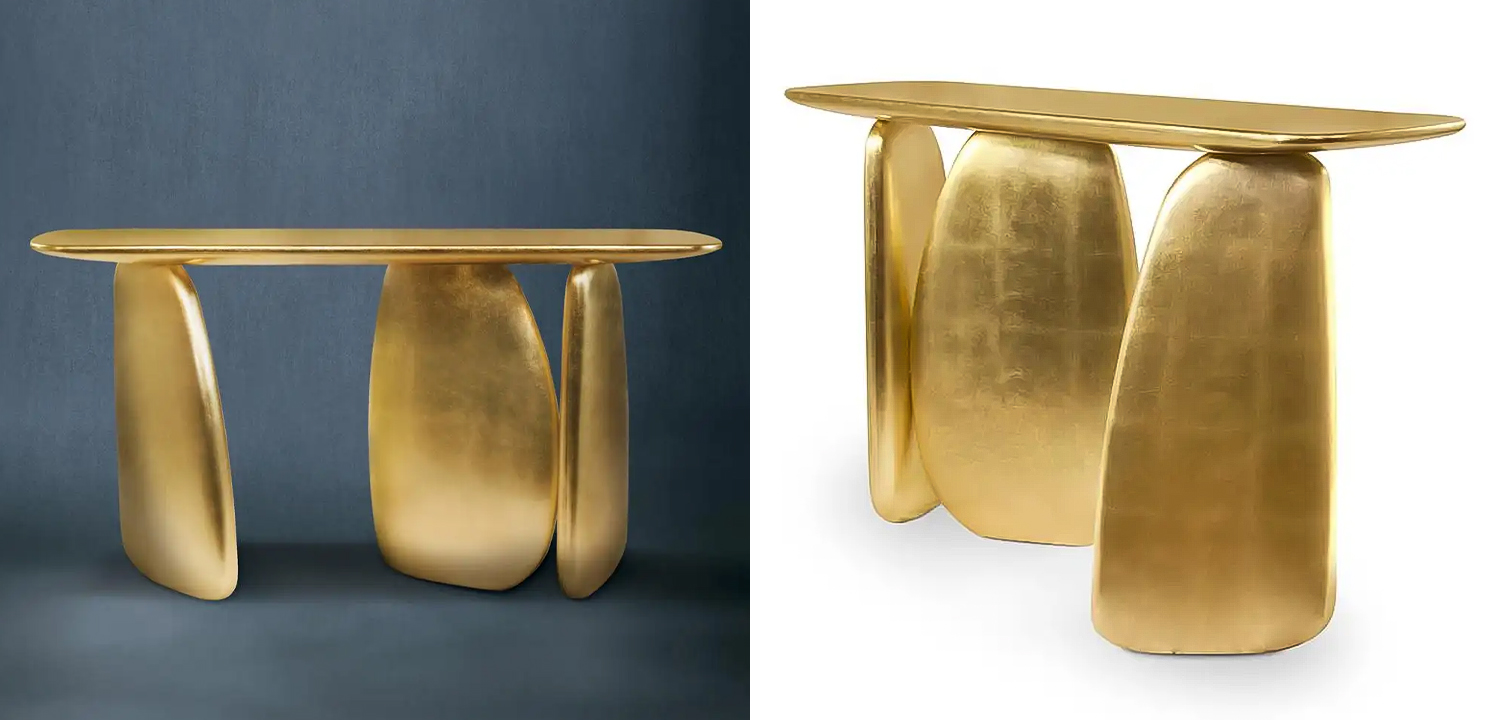 Консоль Design Console Table Gold - фото
