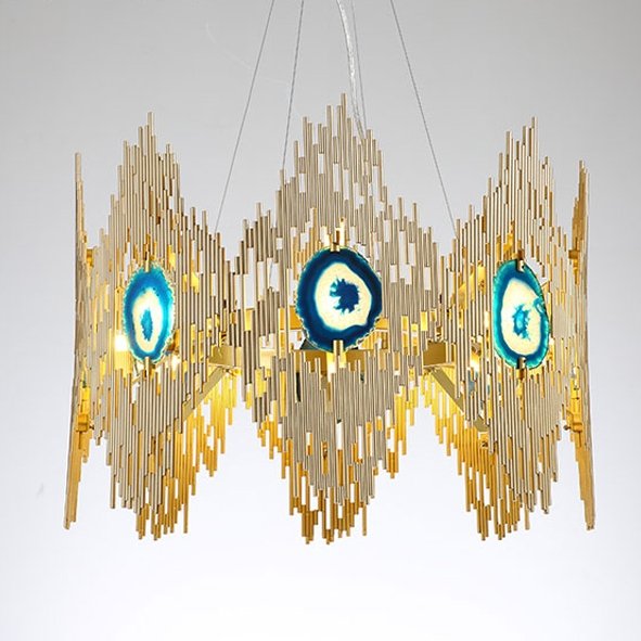 Люстра Calypso Chandelier 8 Золотой Графит Морская синь Люстра Calypso Chandelier 8 Золотой Графит Морская синь в Тюмени | Loft Concept
