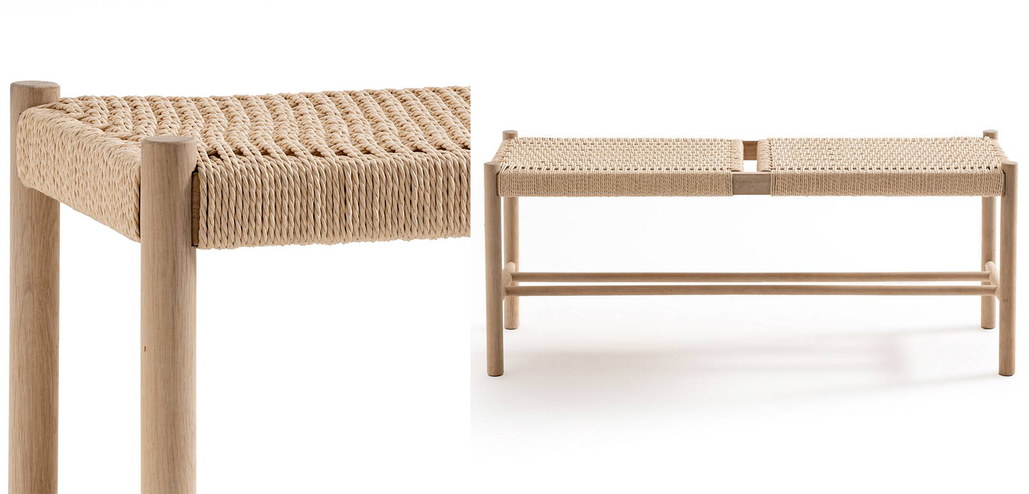 Банкетка Enzo Wicker Beige Banquet - фото