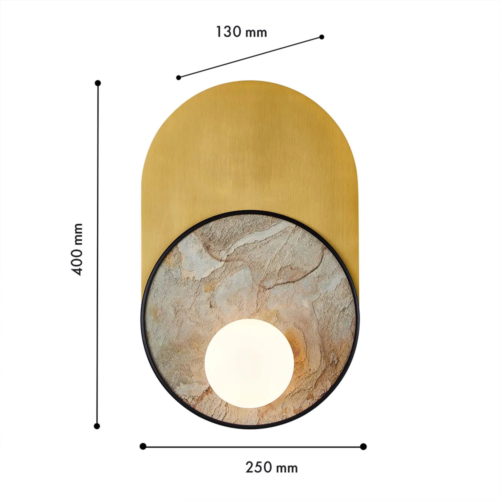 Бра с каменным диском в металлической раме Sandstone Painting в Тюмени