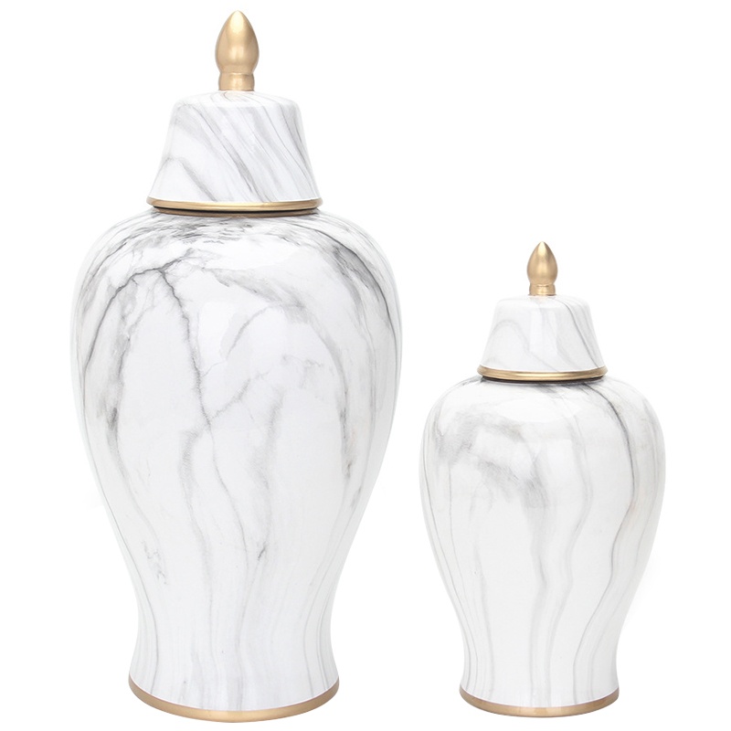 Ваза с крышкой White Marble Gold Vase Белый Мрамор Bianco Белый Серый Золотой Ваза с крышкой White Marble Gold Vase Белый Мрамор Bianco Белый Серый Золотой в Тюмени | Loft Concept