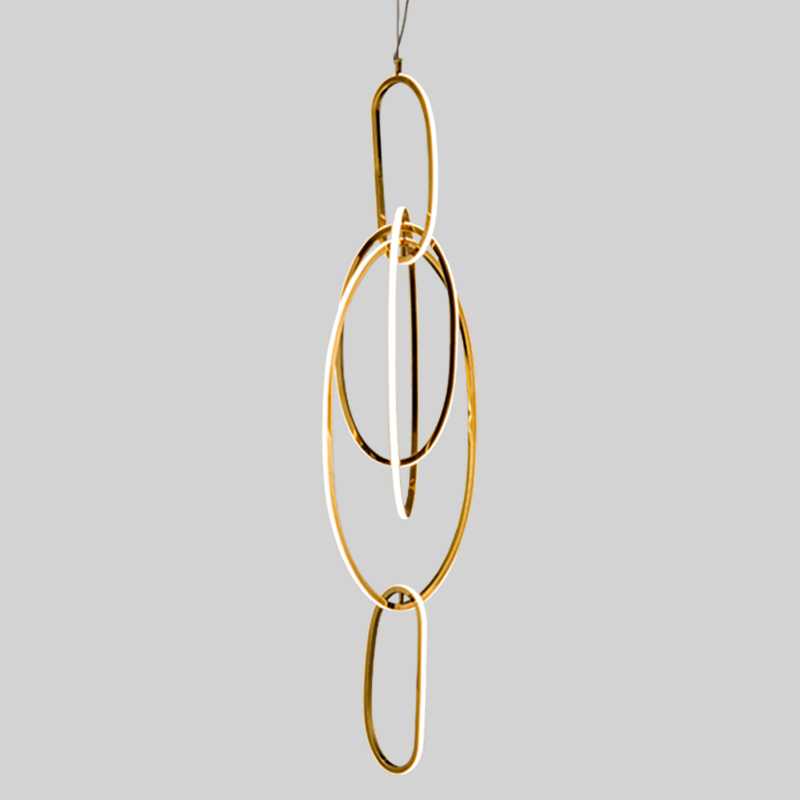 Люстра Vertical Gold Oval Rings Chandelier Золотой Люстра Vertical Gold Oval Rings Chandelier Золотой в Тюмени | Loft Concept