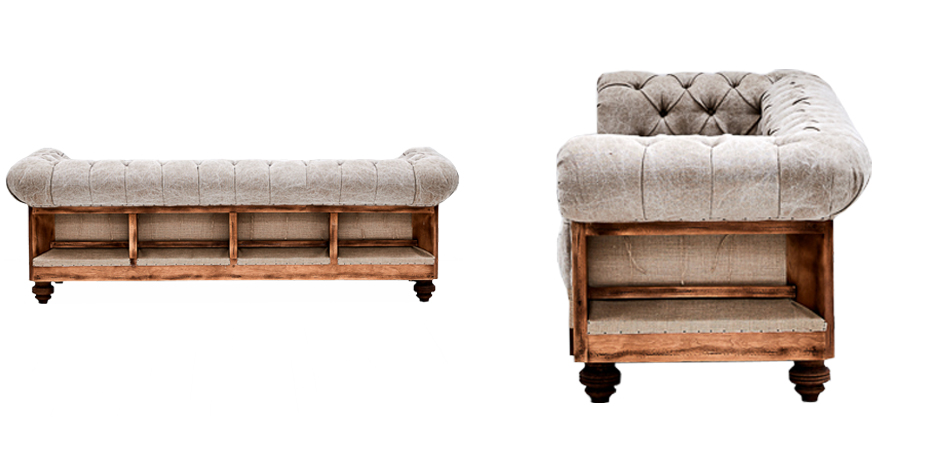 Диван Deconstructed Chesterfield Sofa Triple Gray - фото №2