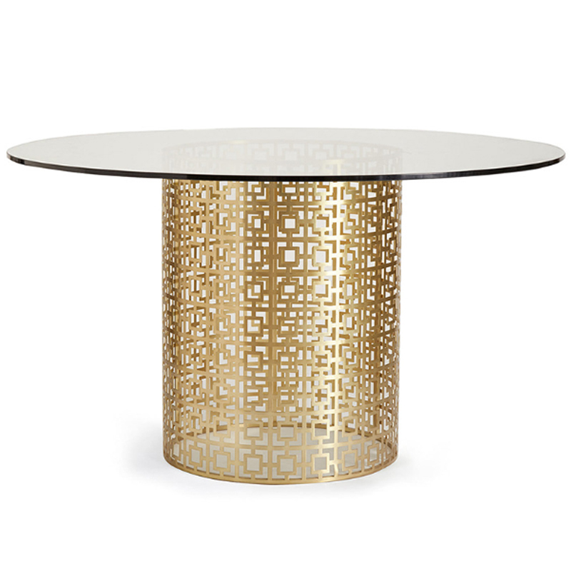 Обеденный стол Jonathan Adler Nixon Dining Table столешница Стекло Золотой Прозрачный Обеденный стол Jonathan Adler Nixon Dining Table столешница Стекло Золотой Прозрачный в Тюмени | Loft Concept