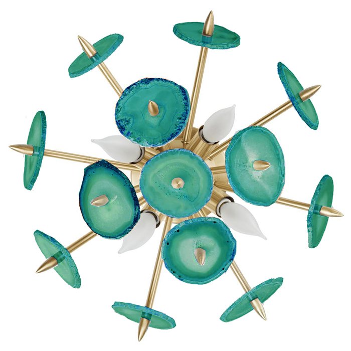 Бра Emporium Green Agate Burst Sconce Brass Латунь Бирюзовый в Тюмени | Loft Concept 