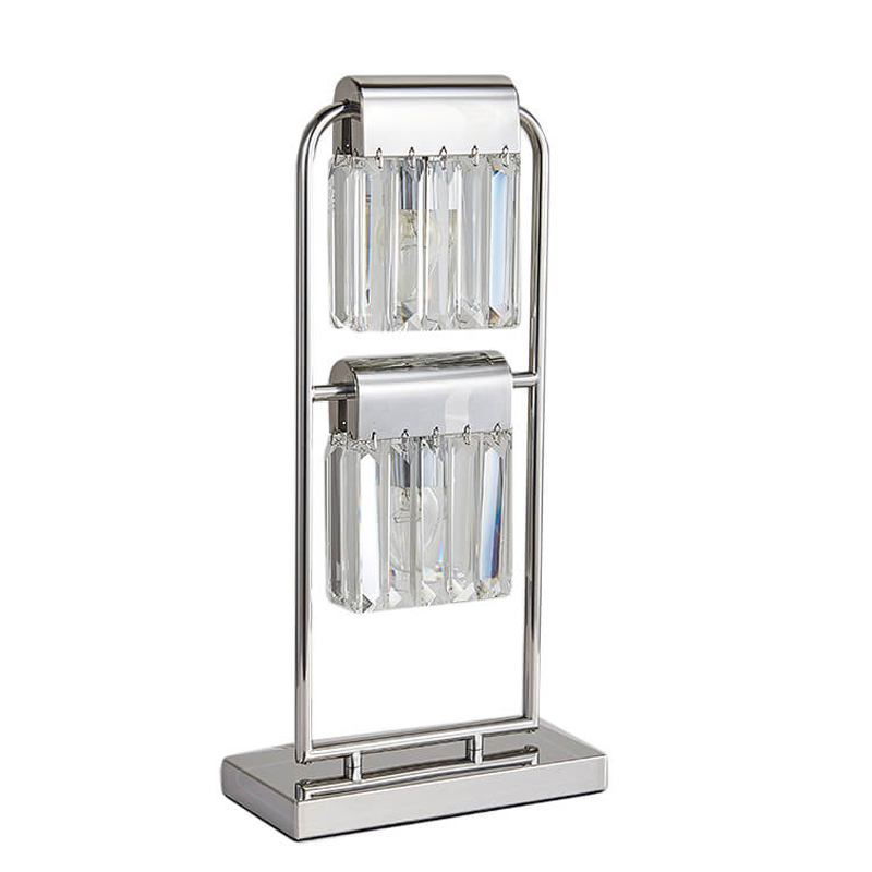 Настольная лампа Crystal Pendants chrome 2 Хром Прозрачное Стекло Настольная лампа Crystal Pendants chrome 2 Хром Прозрачное Стекло в Тюмени | Loft Concept