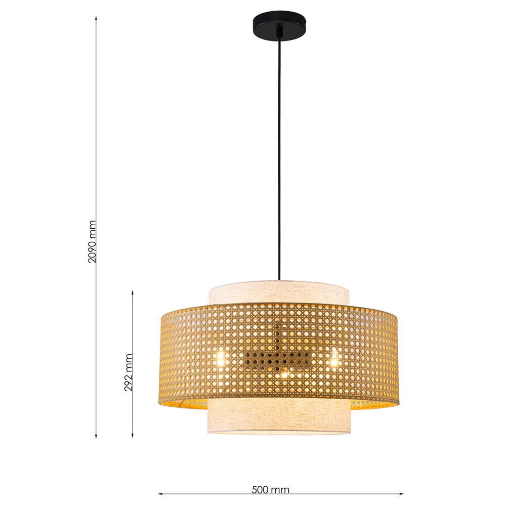 Подвесной светильник с декоративным поясом из плетеного бамбука Biuloggicu в Тюмени
