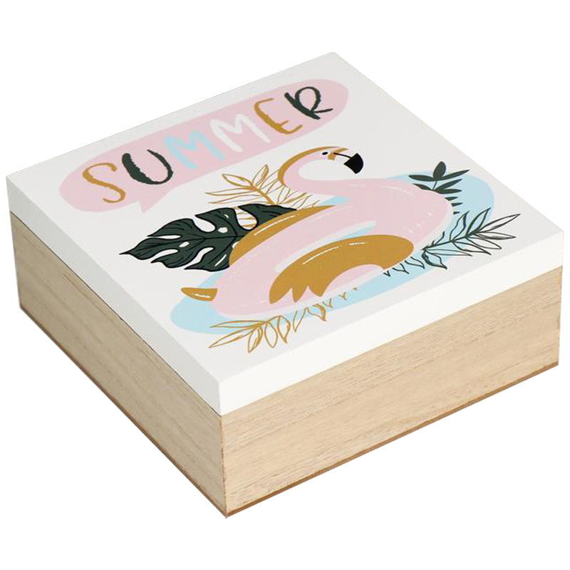Шкатулка Flamingo Summer Box Белый Бежевый Древесина Мульти Шкатулка Flamingo Summer Box Белый Бежевый Древесина Мульти в Тюмени | Loft Concept