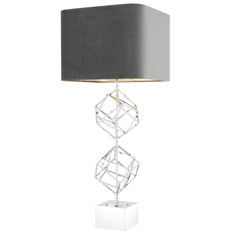 Настольная лампа Eichholtz Table Lamp Matrix Nickel Никель Серый Настольная лампа Eichholtz Table Lamp Matrix Nickel Никель Серый в Тюмени | Loft Concept