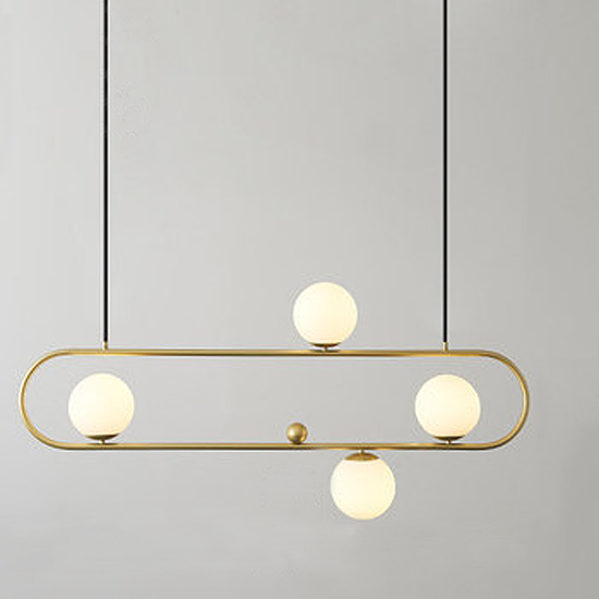 Люстра Horizontal Balls Balance Brass 4 Латунь Белый Люстра Horizontal Balls Balance Brass 4 Латунь Белый в Тюмени | Loft Concept