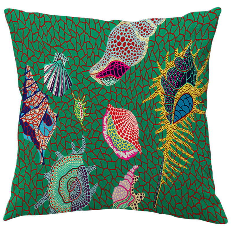 Декоративная подушка Yayoi Kusama Shell Green Зеленый Мульти Декоративная подушка Yayoi Kusama Shell Green Зеленый Мульти в Тюмени | Loft Concept