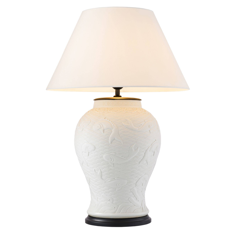 Настольная лампа Eichholtz Table Lamp Dupoint Белый Черный в Тюмени | Loft Concept 