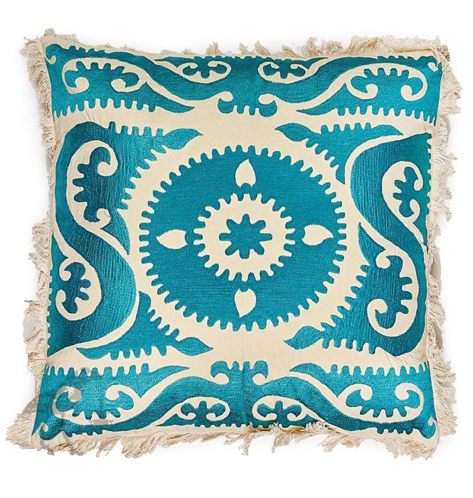 Подушка Turquoise Ornament Бирюзовый Белый Подушка Turquoise Ornament Бирюзовый Белый в Тюмени | Loft Concept