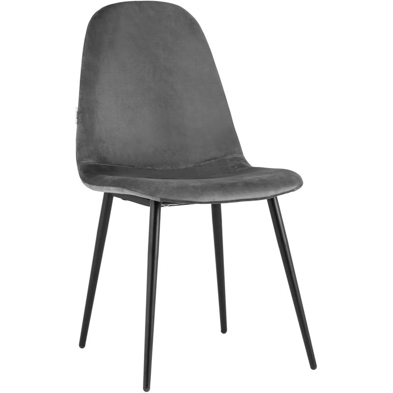 Стул Archie Chair Черные ножки Темно-Серый Велюр Серый Черный Стул Archie Chair Черные ножки Темно-Серый Велюр Серый Черный в Тюмени | Loft Concept