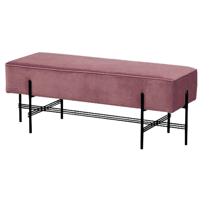 Банкетка розовая велюровая Sanjay Velour Banquet Pink Дымчатая Роза Черный Банкетка розовая велюровая Sanjay Velour Banquet Pink Дымчатая Роза Черный в Тюмени | Loft Concept