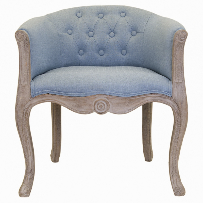 Кресло низкое в стиле прованс Louis French Armchair light blue flax Светло-голубой Бежево-серый Кресло низкое в стиле прованс Louis French Armchair light blue flax Светло-голубой Бежево-серый в Тюмени | Loft Concept