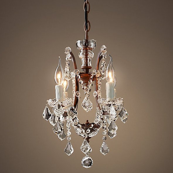 Люстра 19TH C. ROCOCO IRON & CLEAR CRYSTAL 4 Прозрачное Стекло Бурая ржавчина Люстра 19TH C. ROCOCO IRON & CLEAR CRYSTAL 4 Прозрачное Стекло Бурая ржавчина в Тюмени | Loft Concept