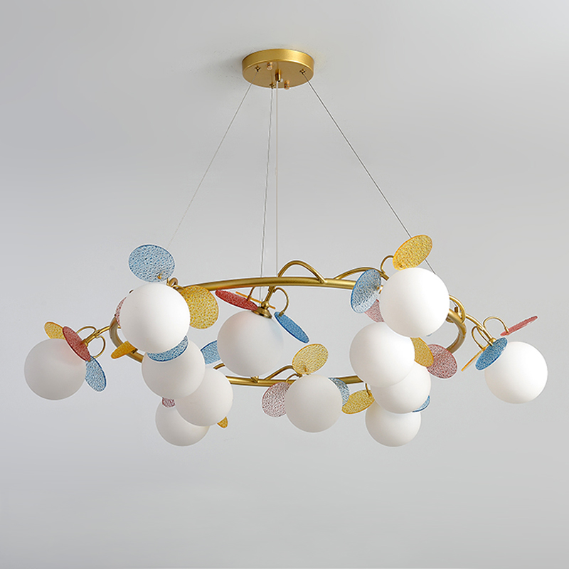 Люстра MATISSE Chandelier glass Золотой Белый Мульти Люстра MATISSE Chandelier glass Золотой Белый Мульти в Тюмени | Loft Concept
