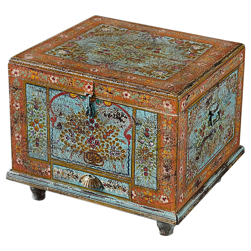 Сундук ручная роспись Harsh Antique Indian Painted Chest Мульти Бирюзовый Оранжевый Сундук ручная роспись Harsh Antique Indian Painted Chest Мульти Бирюзовый Оранжевый в Тюмени | Loft Concept