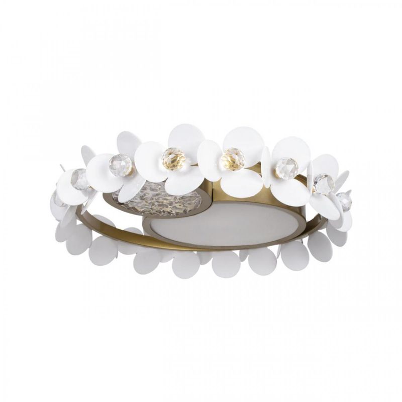 Потолочный светильник Белые Цветы White Flowers Ceiling lamp D 46 Белый Золотой Потолочный светильник Белые Цветы White Flowers Ceiling lamp D 46 Белый Золотой в Тюмени | Loft Concept