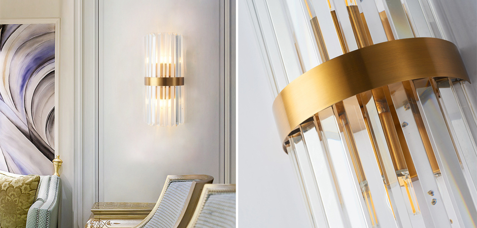 Бра Odeon Clear Glass Gold metal Wall Lamp Бра Odeon Clear Glass Gold metal Wall Lamp - Loft-Concept в Тюмени