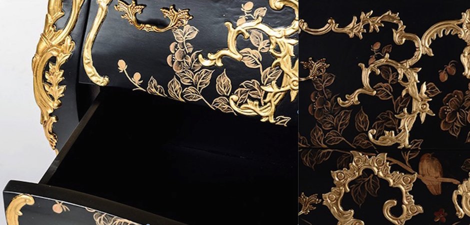 Комод в стиле французского рококо Baroque Сasket Черный Комод в стиле французского рококо Baroque Сasket Черный - Loft-Concept в Тюмени