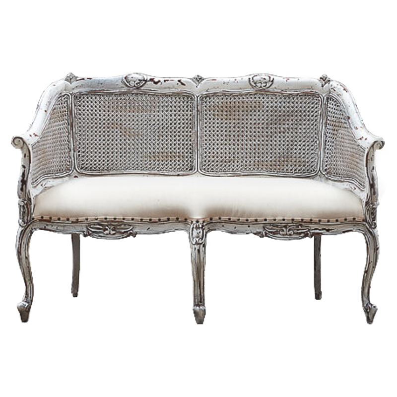 Диван Maria Antoinette Wicker Sofa Бежевый Белый винтажная патина Диван Maria Antoinette Wicker Sofa Бежевый Белый винтажная патина в Тюмени | Loft Concept