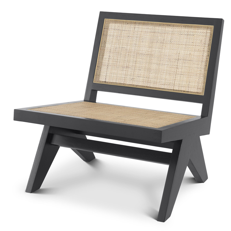 Кресло Eichholtz Chair Romee black Черный Бежевый Кресло Eichholtz Chair Romee black Черный Бежевый в Тюмени | Loft Concept