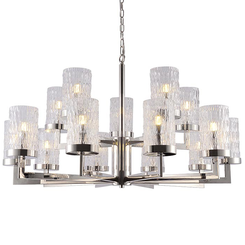Люстра Estebe Glass Nickel Chandelier 14 Прозрачный Никель Люстра Estebe Glass Nickel Chandelier 14 Прозрачный Никель в Тюмени | Loft Concept