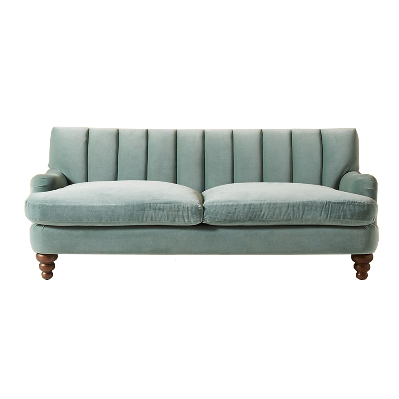 Диван Greville Sofa Голубой пастельный Коричневый Диван Greville Sofa Голубой пастельный Коричневый в Тюмени | Loft Concept