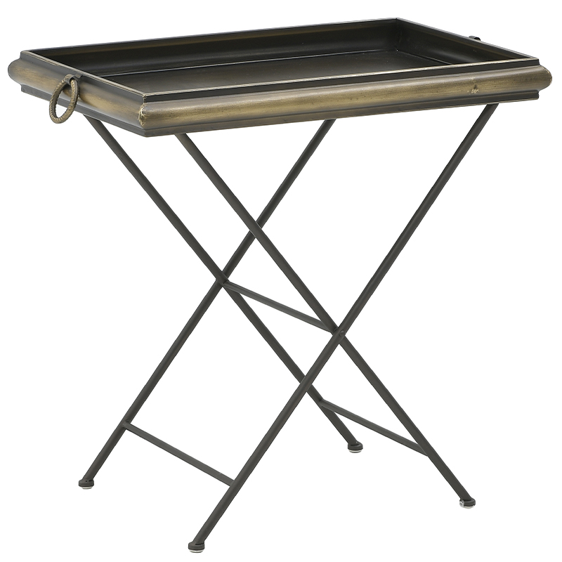 Приставной металлический стол Davie Side Table Винтажная латунь Черный Приставной металлический стол Davie Side Table Винтажная латунь Черный в Тюмени | Loft Concept