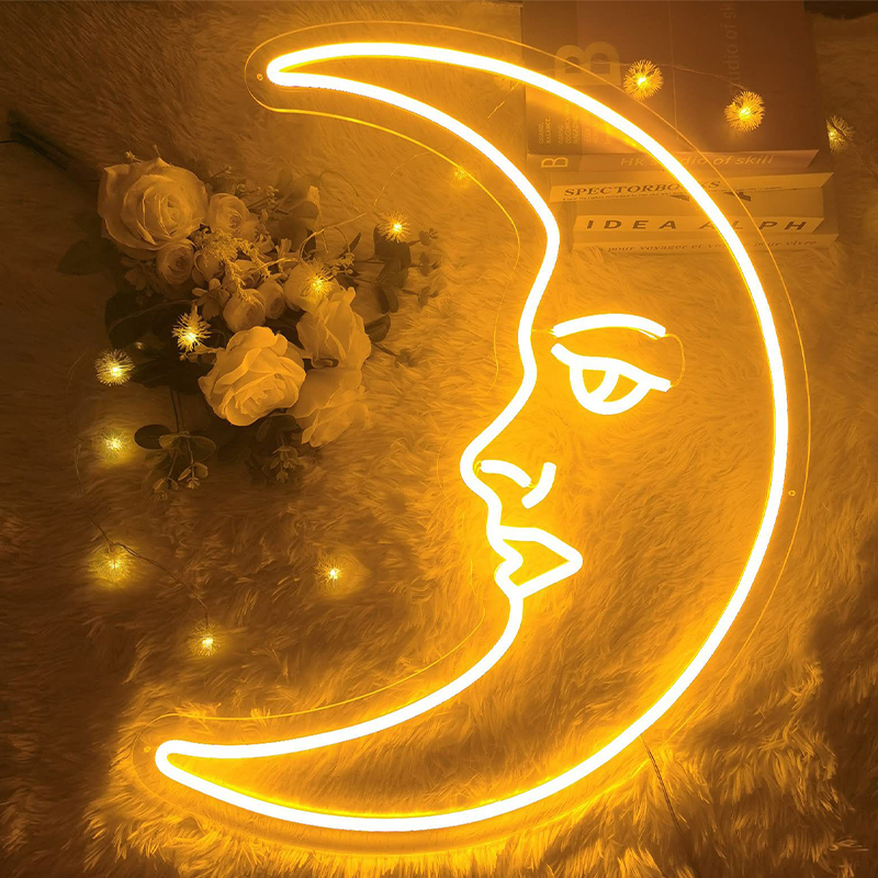 Неоновая настенная лампа Crescent Moon Neon Wall Lamp Прозрачный Желтый Неоновая настенная лампа Crescent Moon Neon Wall Lamp Прозрачный Желтый в Тюмени | Loft Concept