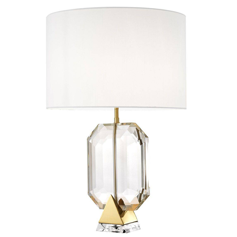 Настольная лампа Eichholtz Table Lamp Emerald Gold & white Белый Глянцевое золото Прозрачный Настольная лампа Eichholtz Table Lamp Emerald Gold & white Белый Глянцевое золото Прозрачный в Тюмени | Loft Concept