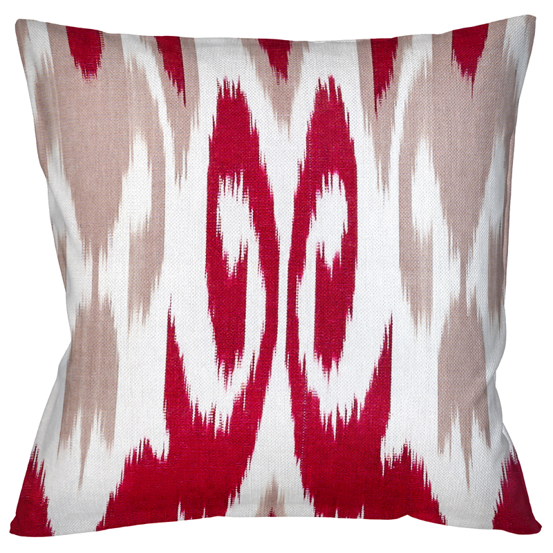 Декоративная подушка Ikat Pattern Красная Красный Белый Декоративная подушка Ikat Pattern Красная Красный Белый в Тюмени | Loft Concept