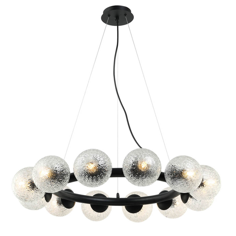 Люстра Perforated Glass Bubbles black D77 Черный Серый (Gray) Люстра Perforated Glass Bubbles black D77 Черный Серый (Gray) в Тюмени | Loft Concept