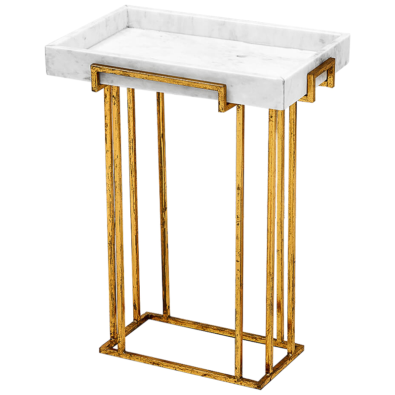 Приставной стол Eos Side Table Белый Винтажное Светлое Золото Приставной стол Eos Side Table Белый Винтажное Светлое Золото в Тюмени | Loft Concept