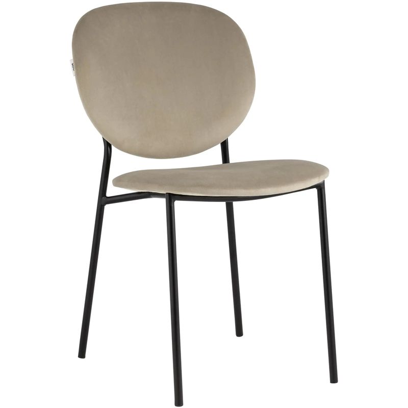 Стул Stanley Chair Бежевый Велюр Бежевый Черный Стул Stanley Chair Бежевый Велюр Бежевый Черный в Тюмени | Loft Concept