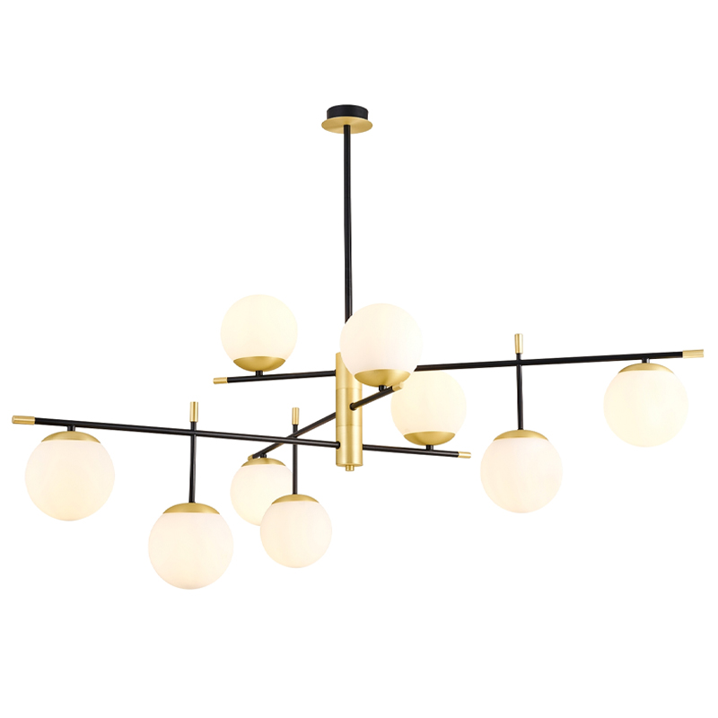 Люстра Черная с Золотом Spike Balls Hanging 9 Lamp Белый Золотой Черный Люстра Черная с Золотом Spike Balls Hanging 9 Lamp Белый Золотой Черный в Тюмени | Loft Concept