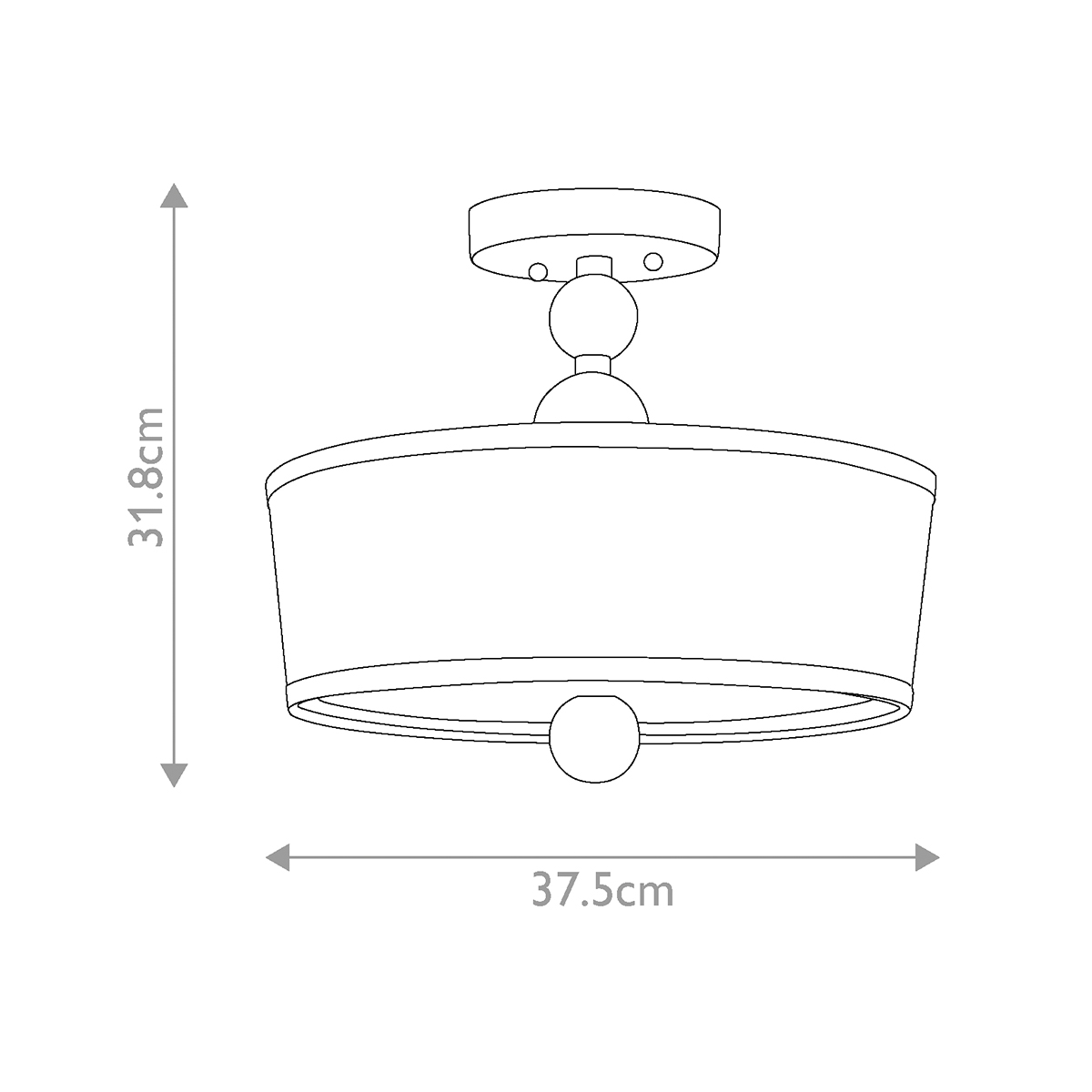 Потолочный светильник с белым цилиндрическим плафоном и шарообразными деталями Hinkley в Тюмени