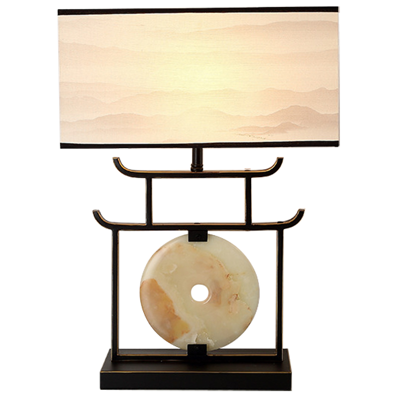 Настольная лампа с абажуром Chinese Style Modern Table Lamp Черный Бежевый Золотой Настольная лампа с абажуром Chinese Style Modern Table Lamp Черный Бежевый Золотой в Тюмени | Loft Concept