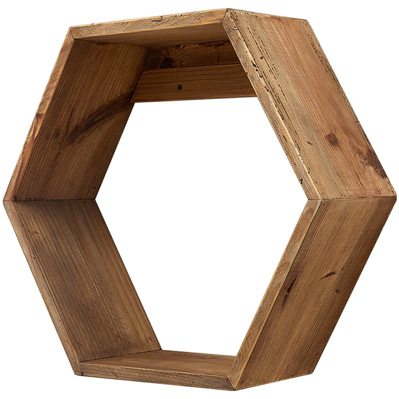 Деревянная полка в виде шестиугольника Wood Honeycomb Shelf Коричневый Деревянная полка в виде шестиугольника Wood Honeycomb Shelf Коричневый в Тюмени | Loft Concept